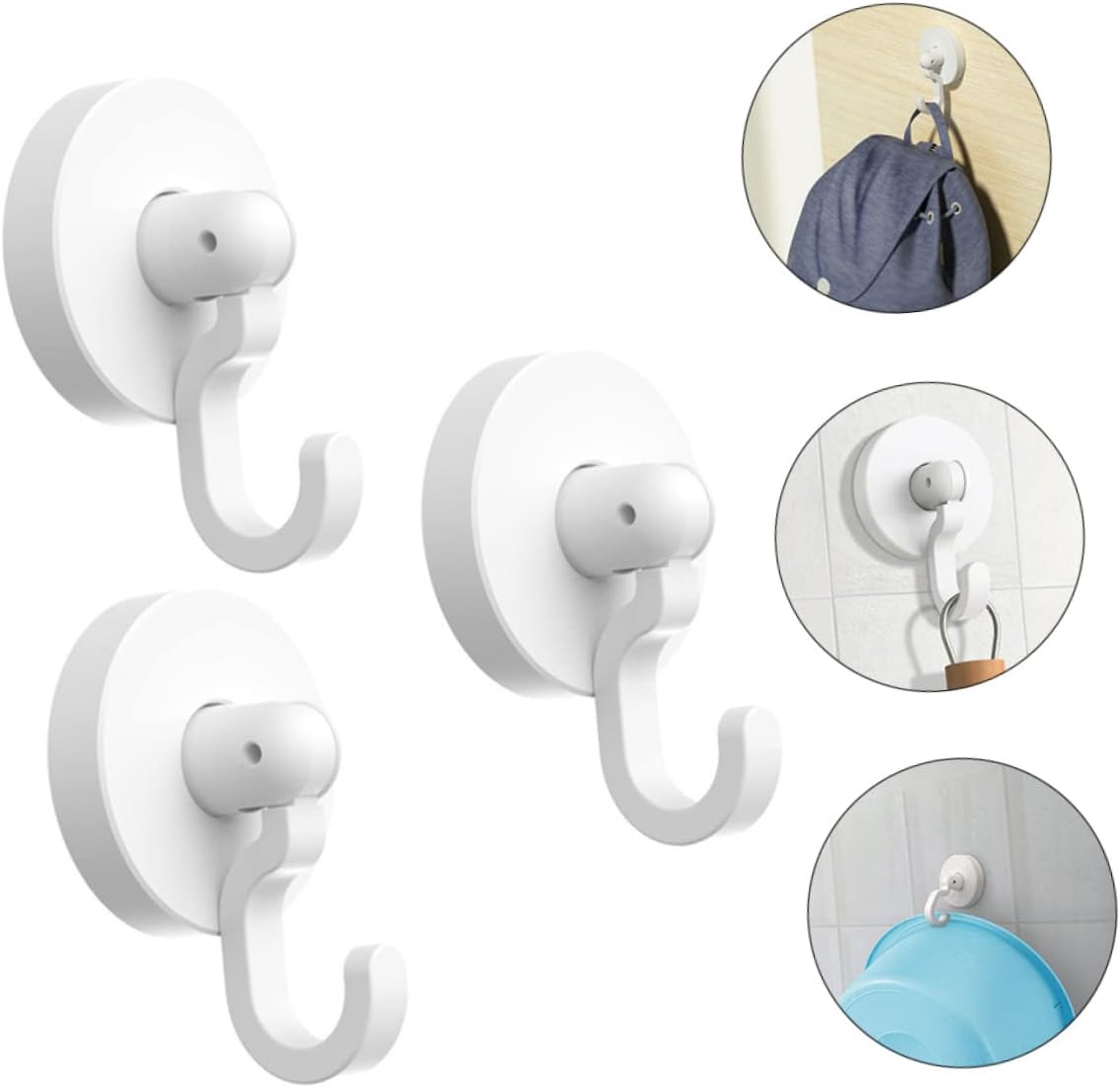 Self-Adhesive Door Hooks 3 Pack for Towels Coats Robes
