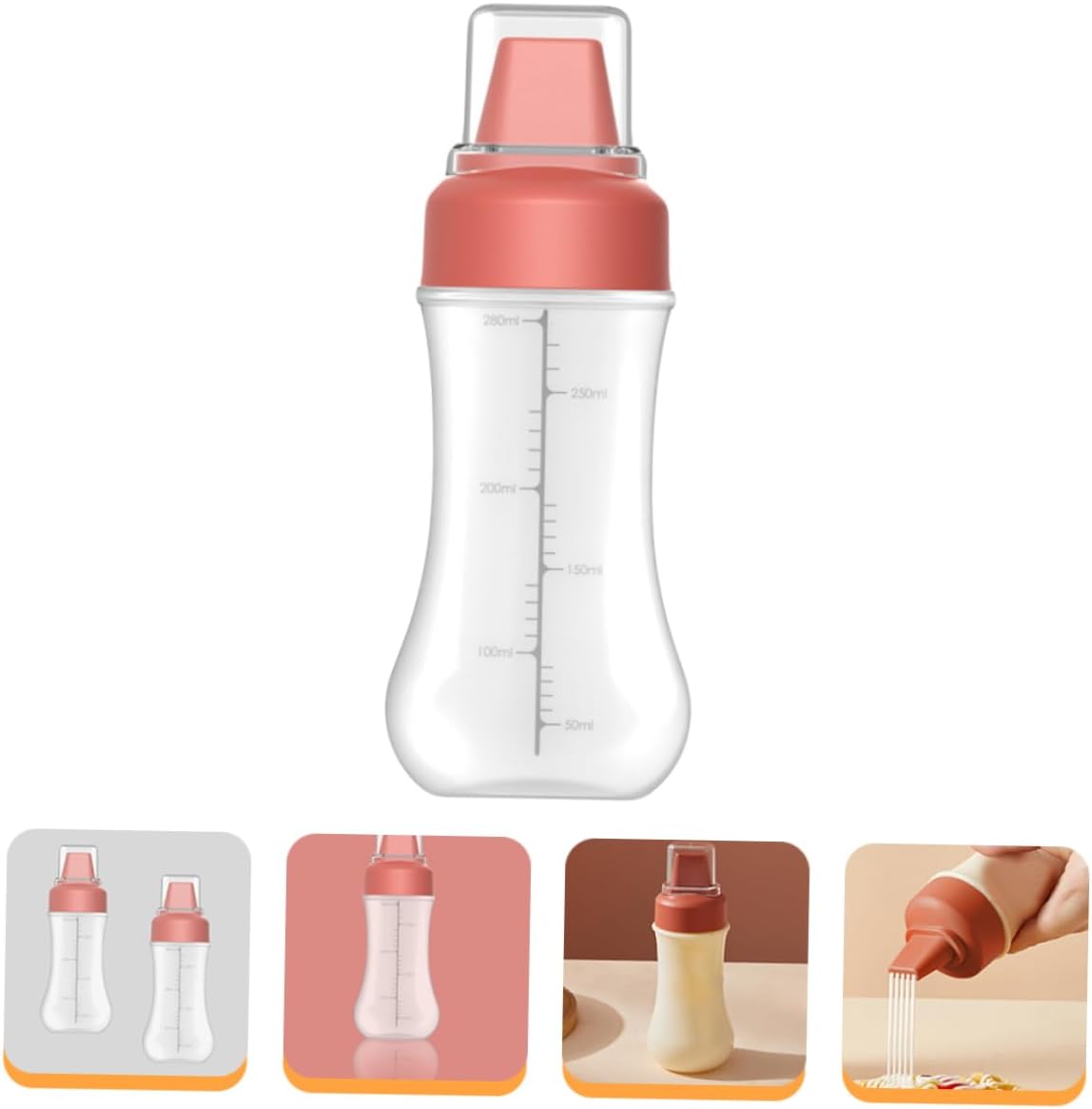 Mikinona 5-Hole Condiment Squeeze Bottle 350ml Red