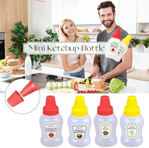 Mini Condiment Squeeze Bottles 4pcs Set