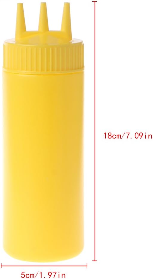 DRAGONRUN 3 Hole Squeeze Bottle Condiment Dispenser 12OZ White