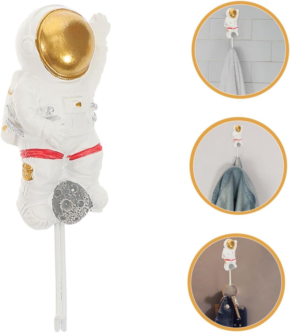 Cute Astronaut Wall Hooks No Drill Adhesive