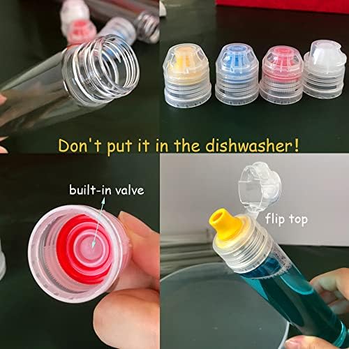 4pcs Slim Honey Squeeze Bottle Condiment Containers
