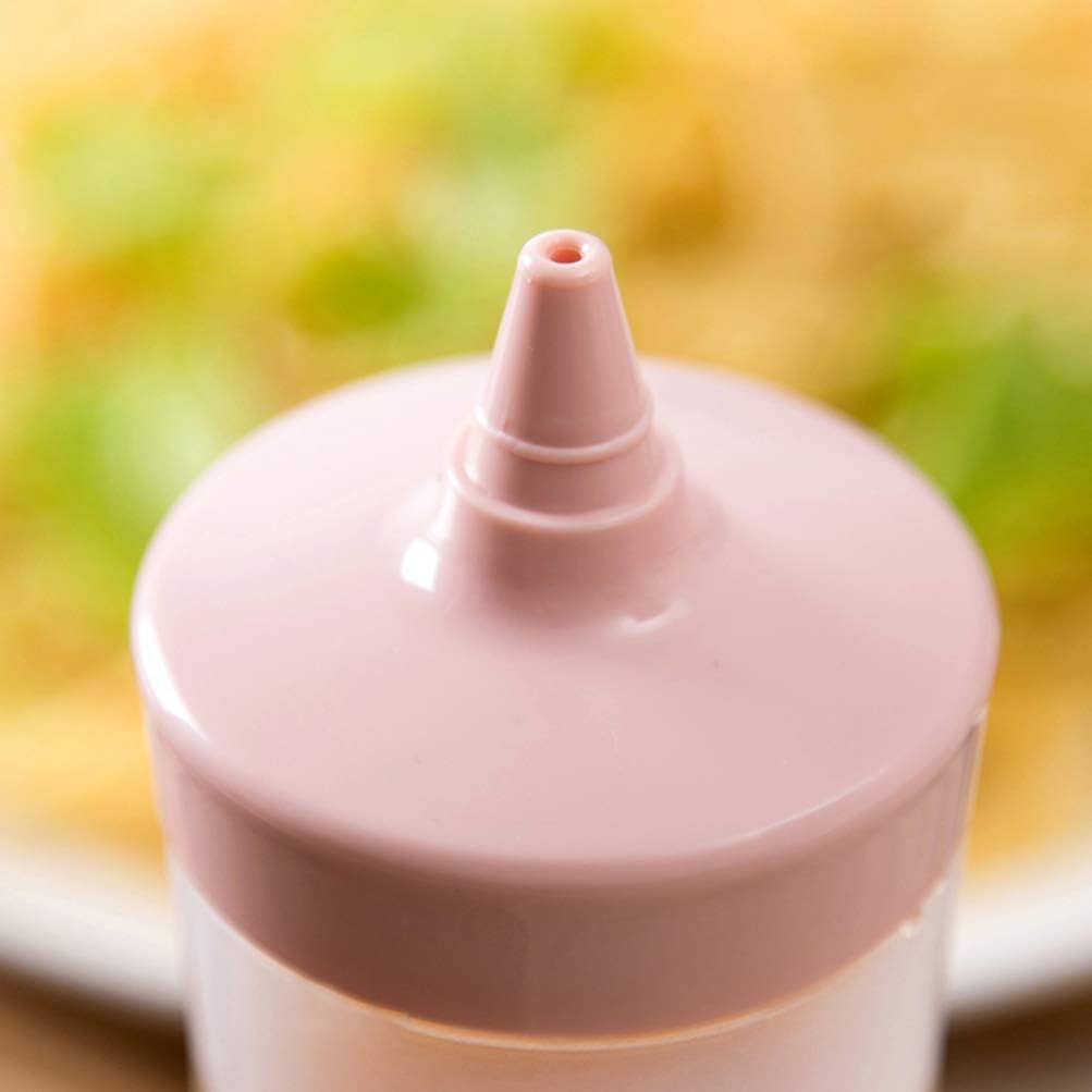 DOITOOL 3PCS Plastic Condiment Squeeze Bottles with Cap Pink
