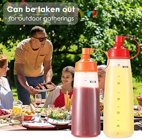 Ondiomn Condiment Squeeze Bottles 2 Pack BPA Free