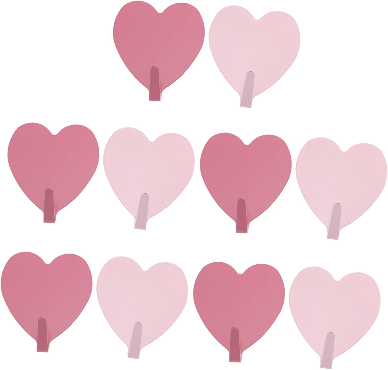10pcs Heart Shaped Wall Hooks Non Punching Stainless Steel Easy Install