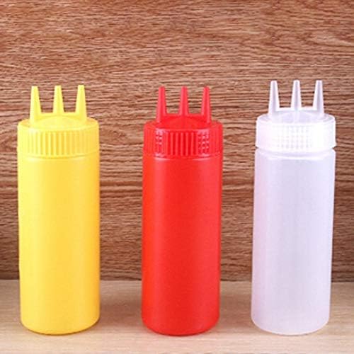 Kasuki 3 Hole Squeeze Bottle Condiment Dispenser Yellow-L