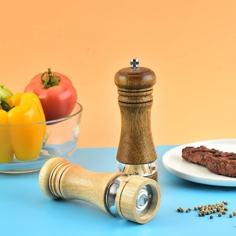 GIZDA Wooden Salt and Pepper Mill Set with Adjustable Ceramic Rotor