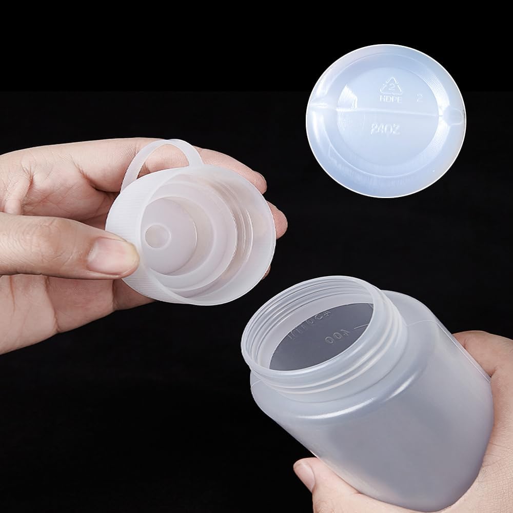 SKYPRO 4-Pack White Plastic Squeeze Bottles Set