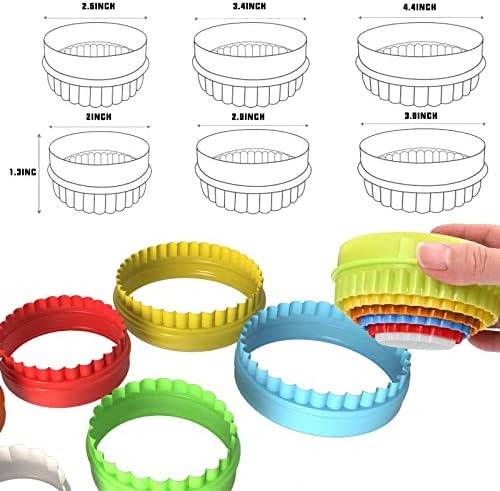 YAFIYGI 6-Piece Scalloped Round Cookie Cutters Plastic