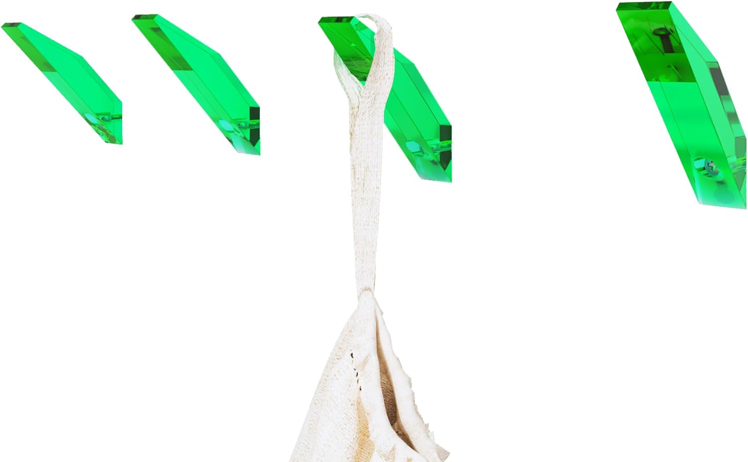 Acryve 4 Pack Green Acrylic Wall Hooks