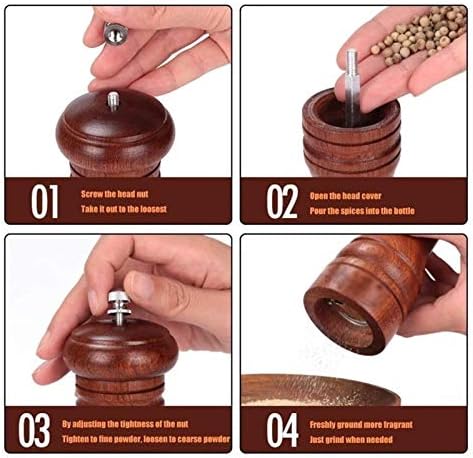 Solid Wood Pepper Mill with Adjustable Ceramic Grinding