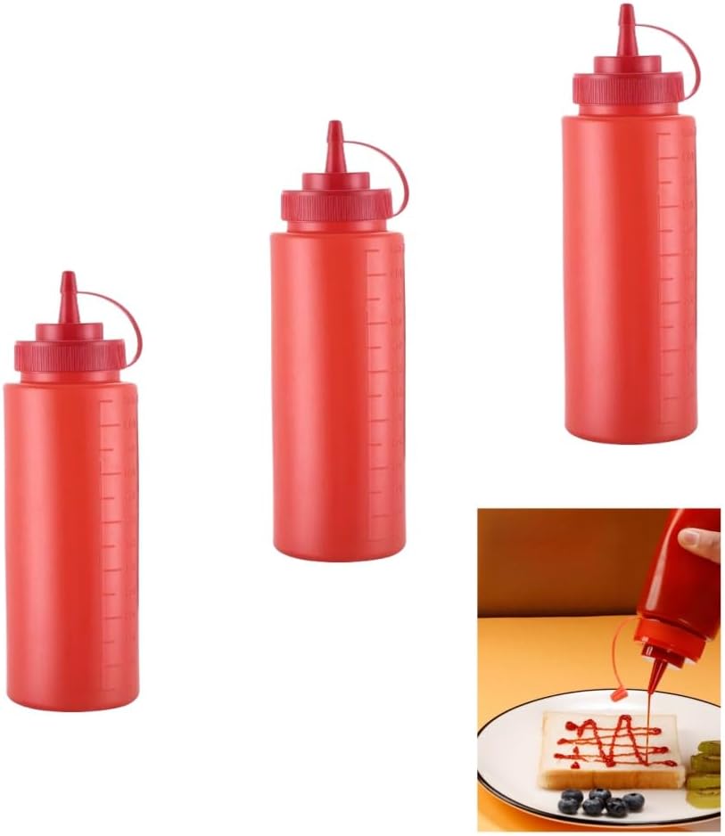 3 Pcs Plastic Squeeze Bottles 32 oz for Condiments