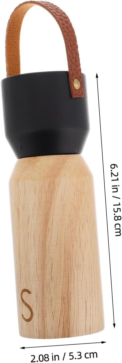OKUMEYR Manual Wooden Pepper Grinder with Black Top