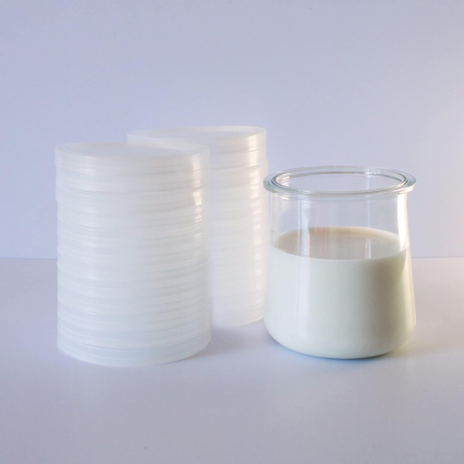 gocola Oui Yogurt Jar Lids 28 Pack Clear Plastic