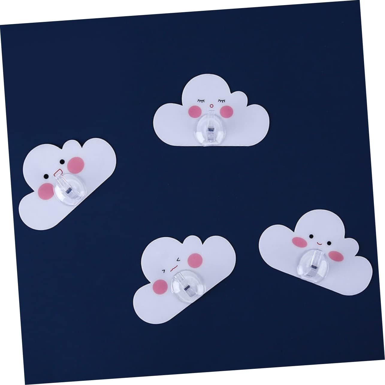 Vaguelly 12Pcs Cartoon Cloud Wall Hooks Adhesive Bathroom Hangers