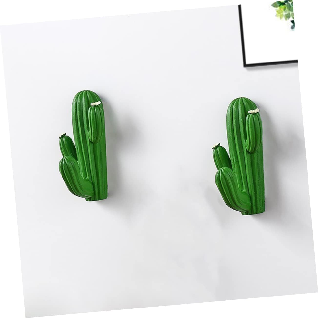 BESTonZON 2pcs Cactus Hook Resin Wall Storage Hooks