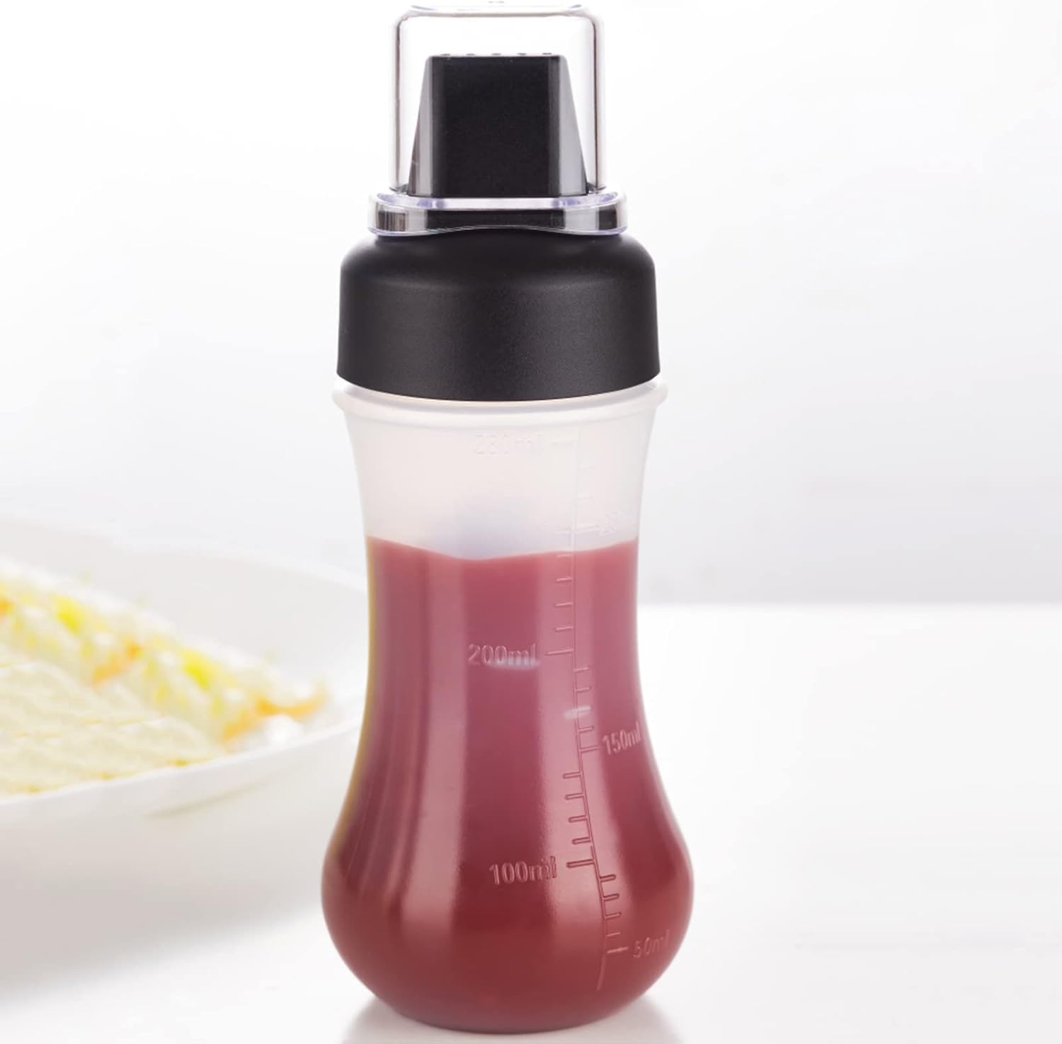 XANHOY 5-Hole Condiment Squeeze Bottle with Leak Proof Clear Cap