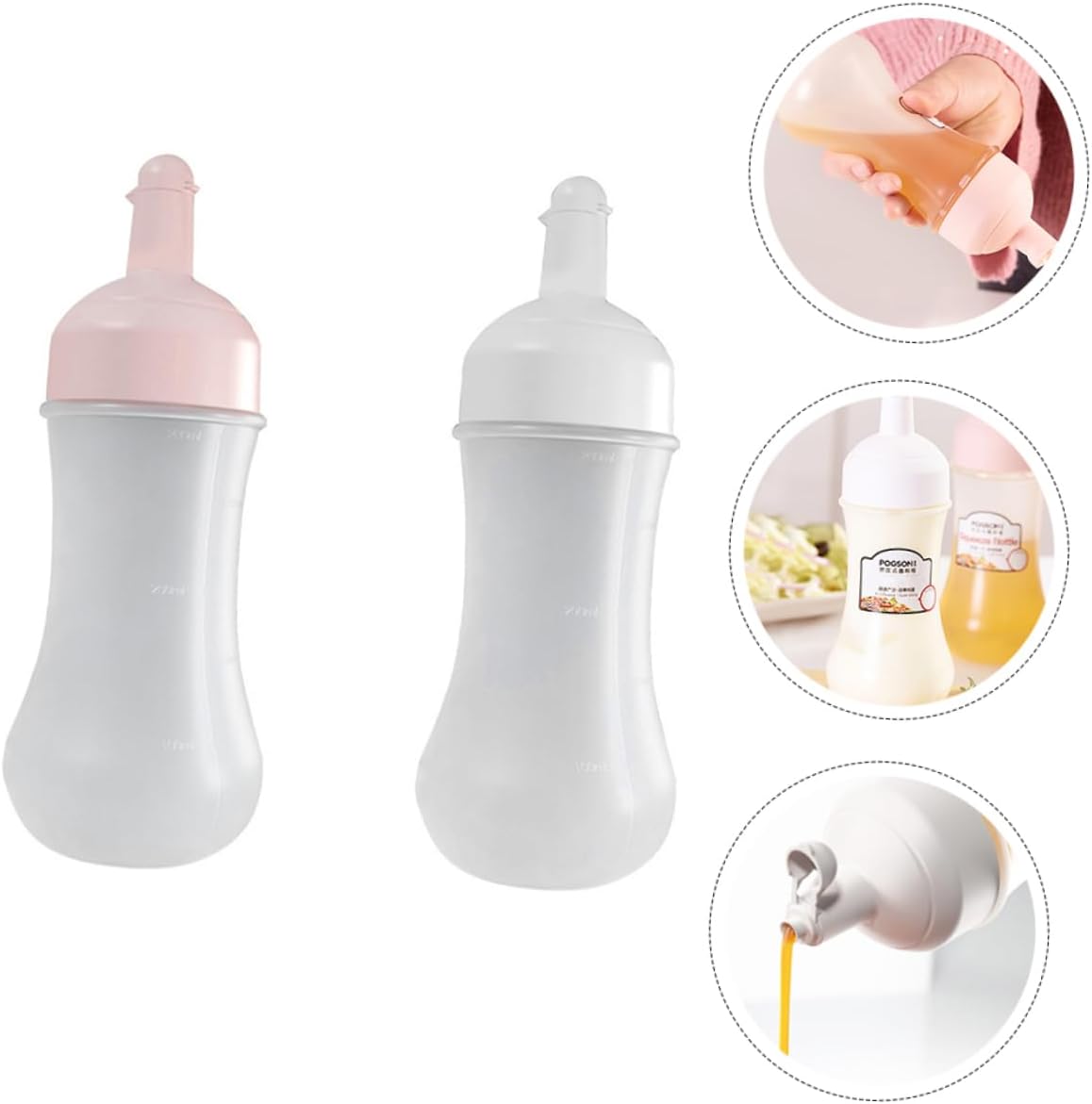 2 Pack Condiment Squeeze Bottles for Ketchup and Sauces