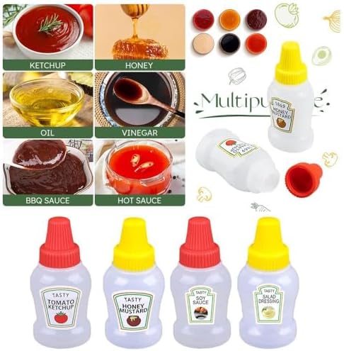 Mini Condiment Squeeze Bottles 4pcs Set