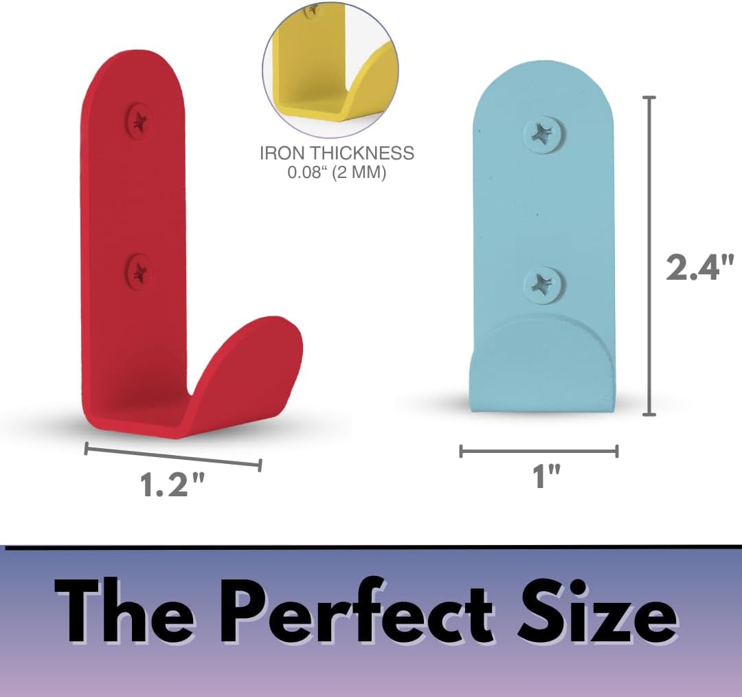 Colourful Heavy-Duty Wall Hooks Set of 3 - Stylish Sturdy