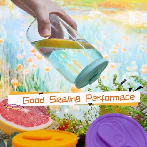 4 Pack Silicone Lids for 16OZ 20OZ 24OZ Glass Cups
