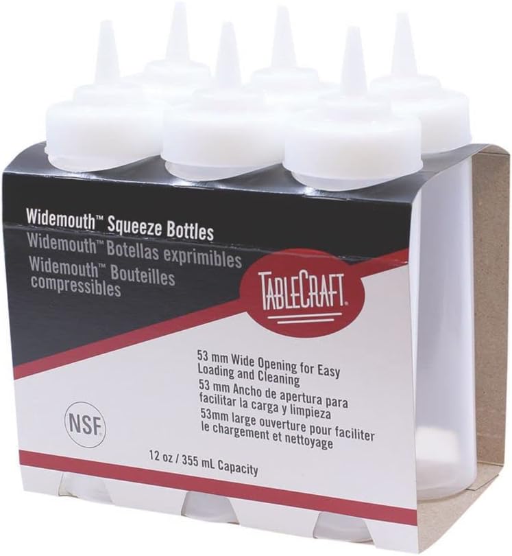 Tablecraft Wide Natural 12 Oz Squeeze Dispenser - 6PK