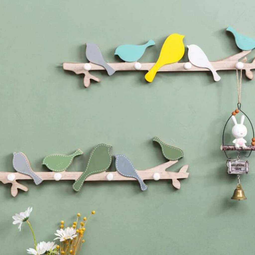 NEWCIX Wall-Mounted Childrens Coat Rack with Hooks