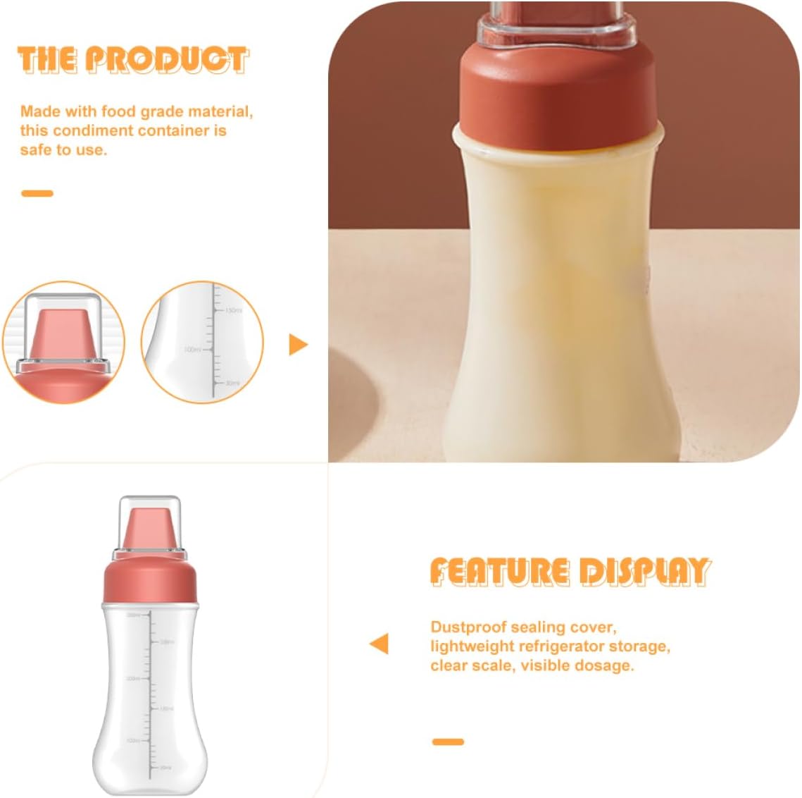 Unomor 5-Hole Squeeze Condiment Bottle with Red Cap 350ml