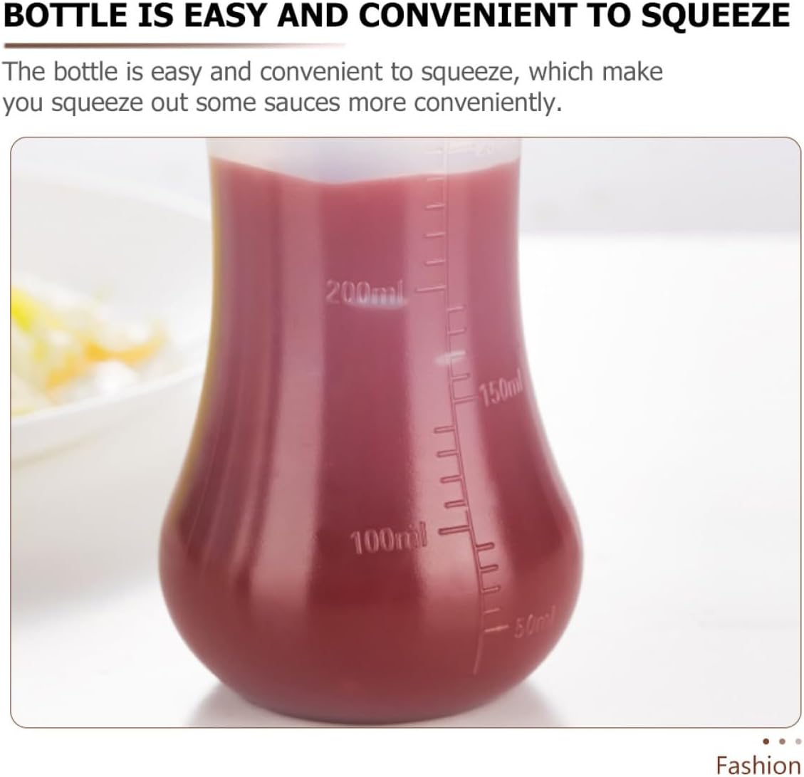 COLLBATH 350ml Sauce Squeeze Bottles Set with Scale