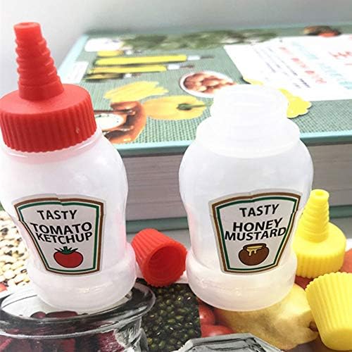 MAOXI 2Pcs 25ML Mini Ketchup Bottles Leakproof Squeeze