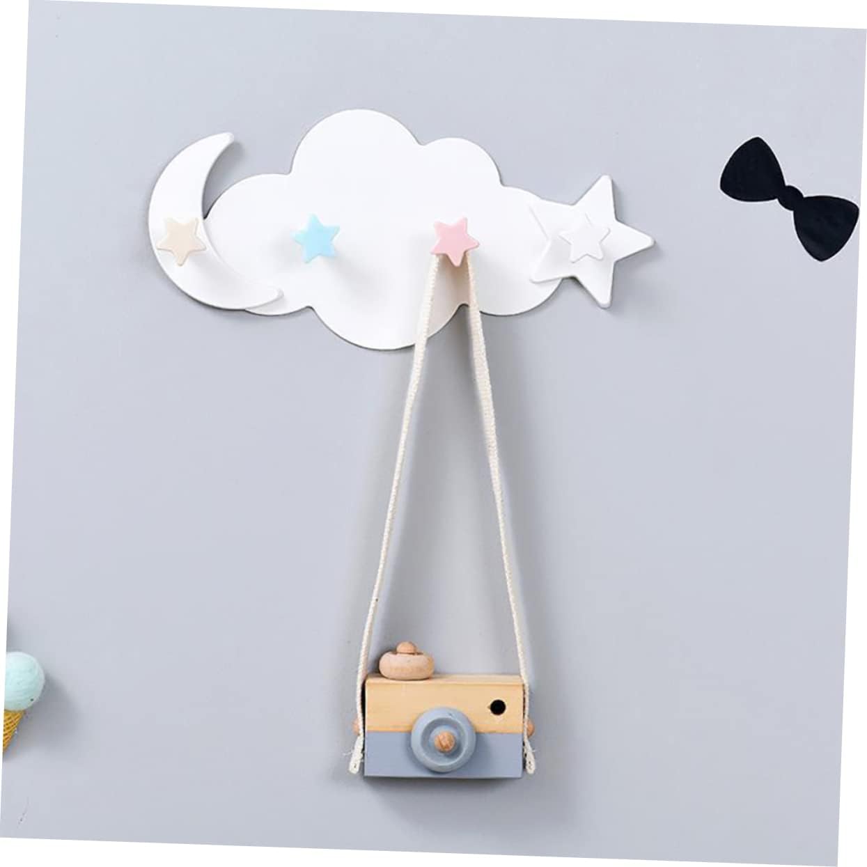 2Pcs Star Moon Wall Hooks for Smooth Surfaces