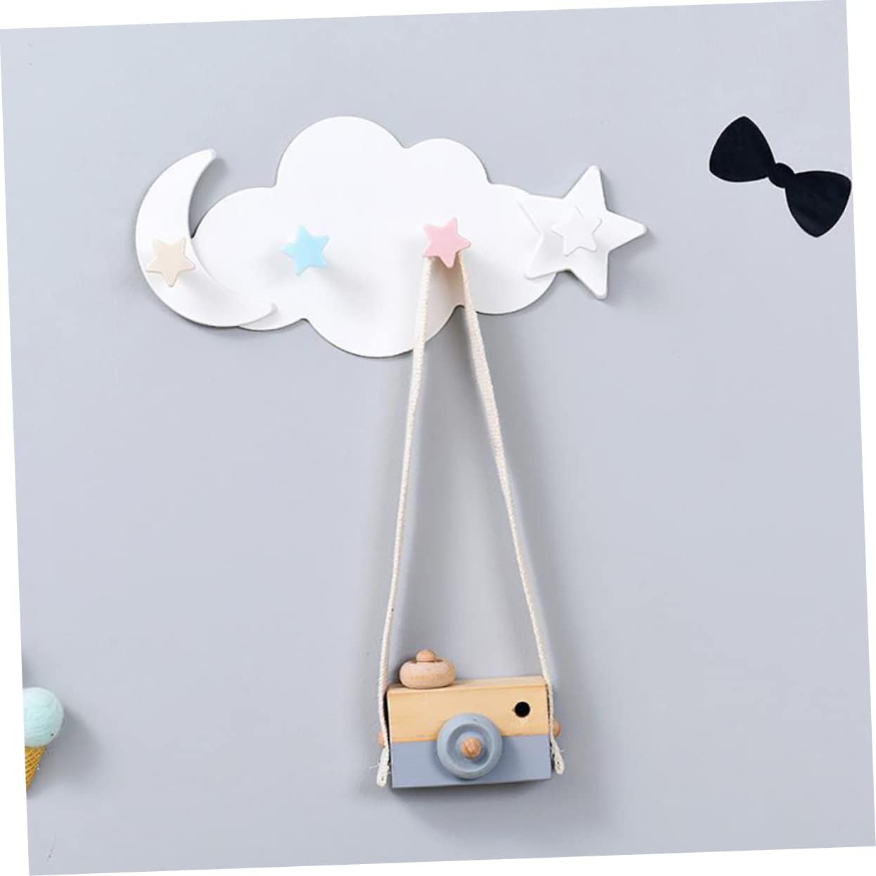 2pcs Adhesive Cloud Moon Hooks for Home