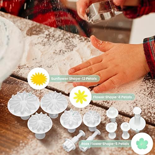 NUOMI Cookie Mold Presses Mooncake Mold Fondant Stamps Set of 33
