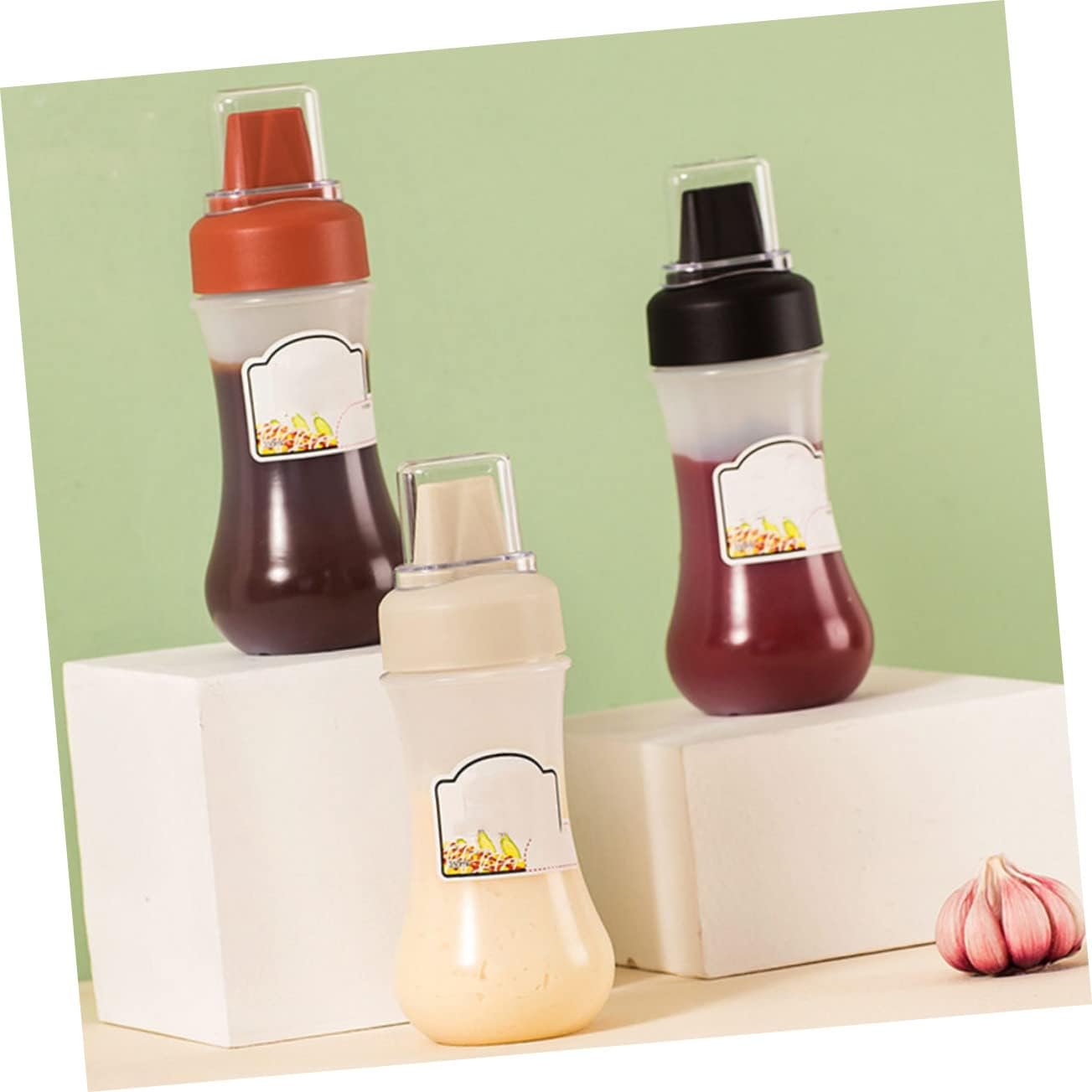 PRETYZOOM Jam Dispensers with Ketchup Bottles Portable Sauce Storage