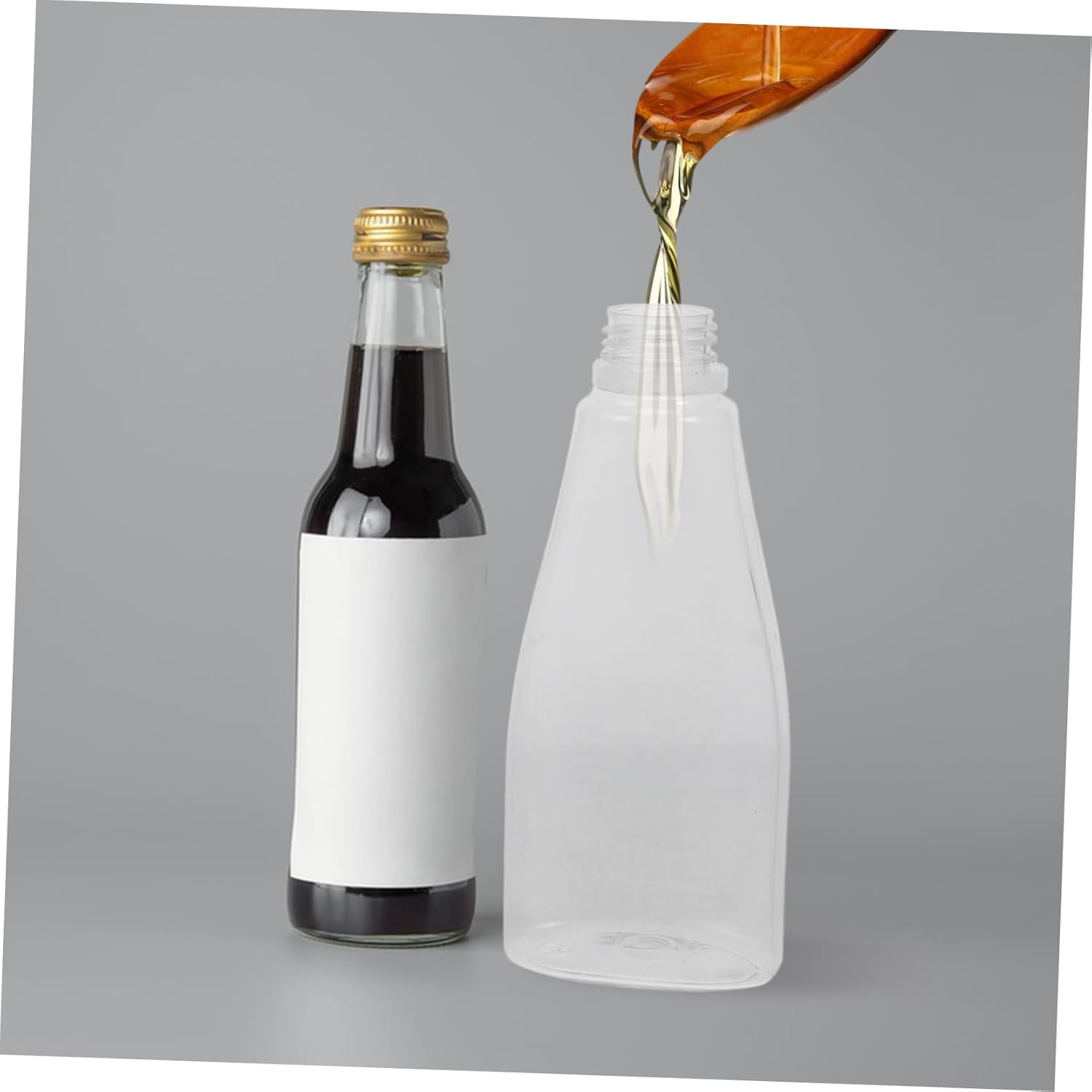 4pcs PET Honey Squeeze Bottle Condiment Dispenser