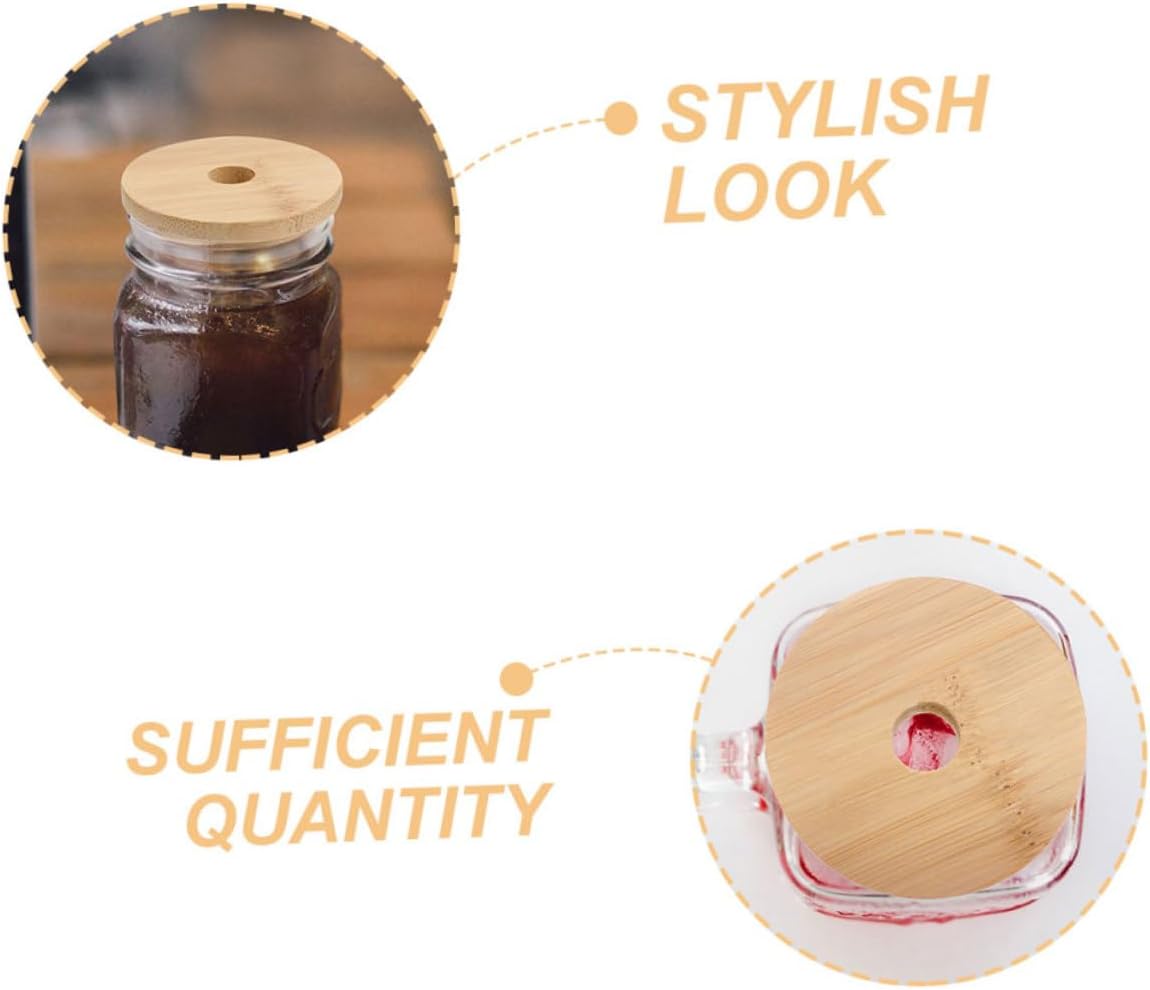 BRIGHTFUFU 6pcs Wooden Replacement Lids for 70MM Mason Jars