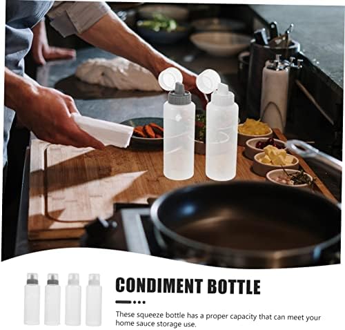 PRETYZOOM 4Pcs Condiment Squeeze Bottles with 5 Nozzle Holes