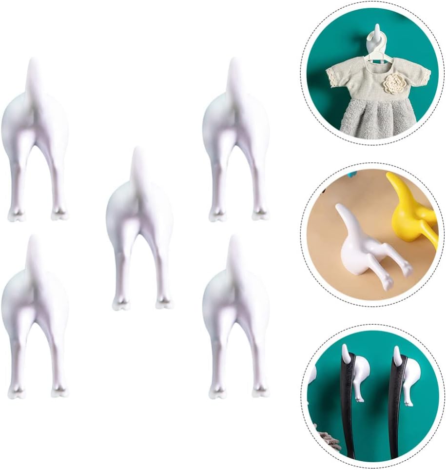 Zerodeko 5pcs Decorative Wall Hooks for Coats Hats Towels