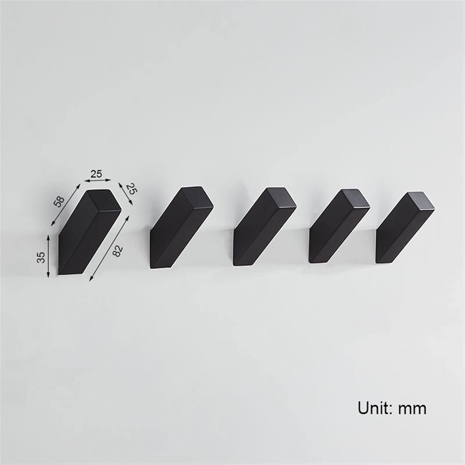 LUCBEI Wall-Mounted Black Towel Hook 3Pcs Coat Hook