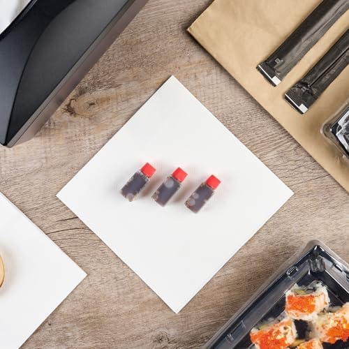 Restaurantware Mini Soy Sauce Bottles 6 mL 100 Pack with Red Caps