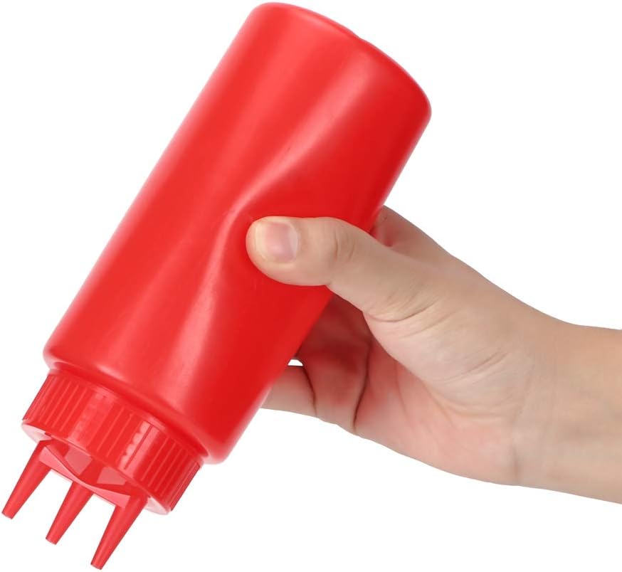 Agatige 3 Hole Condiment Squeeze Bottles 3Pcs