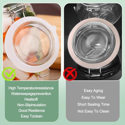 12PCS Rubber Seals for Glass Jars 375 Inch Silicone Gasket Replacement