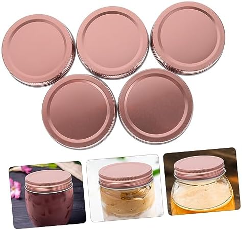 Garneck 12pcs Wide Mouth Mason Jar Lids in Rose Gold