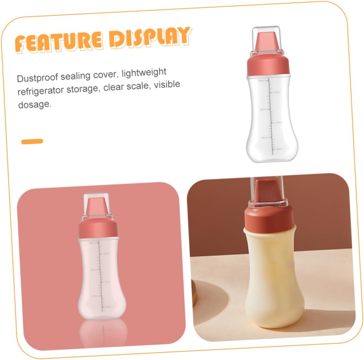 BRIGHTFUFU Plastic Squeeze Condiment Bottle 350ml Red