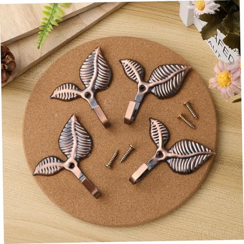 VALICLUD 4Set Vintage Leaf Wall Coat Hooks