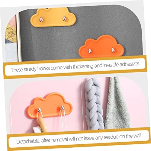 Homoyoyo 4pcs Cloud Shape Adhesive Wall Hooks Multipurpose Key Hangers