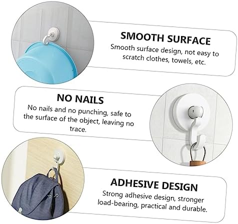 SOLUSTRE 3 Pack Heavy Duty Self-Stick Bathroom Hooks