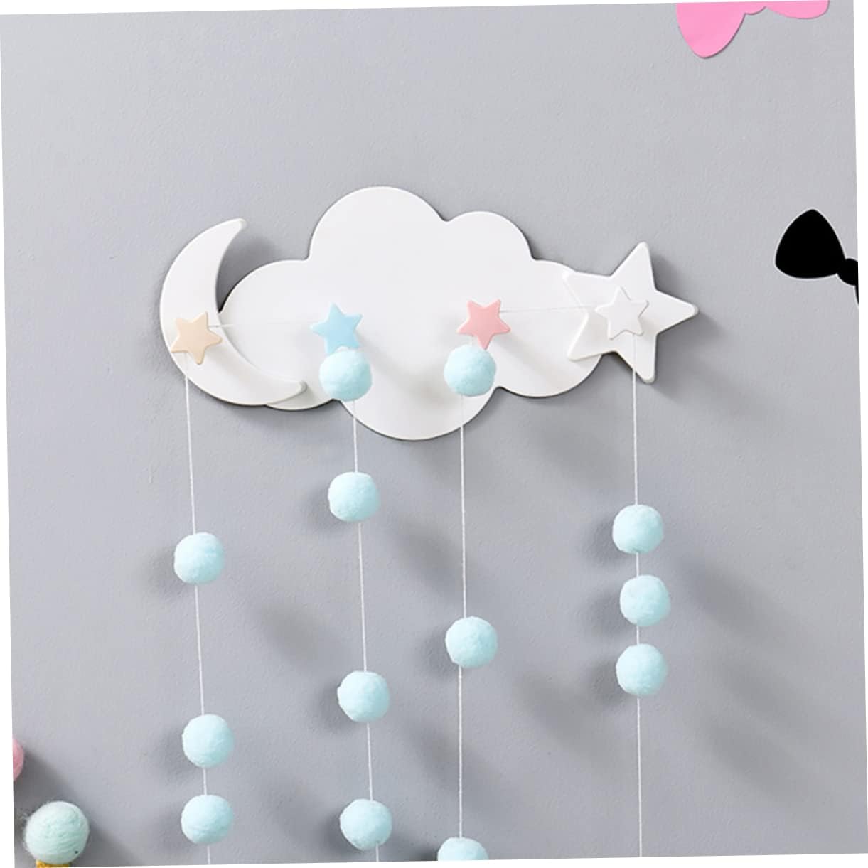 Ciieeo 2pcs Star Moon Wall Hooks for Coats Keys Towels