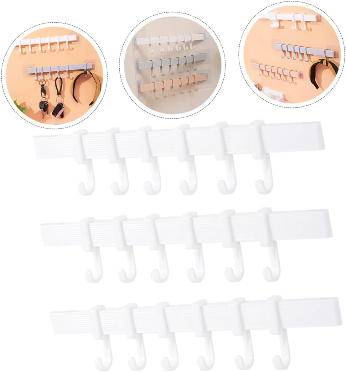 Yardenfun Plastic Adhesive Hook Rack Bathroom Towel Holder