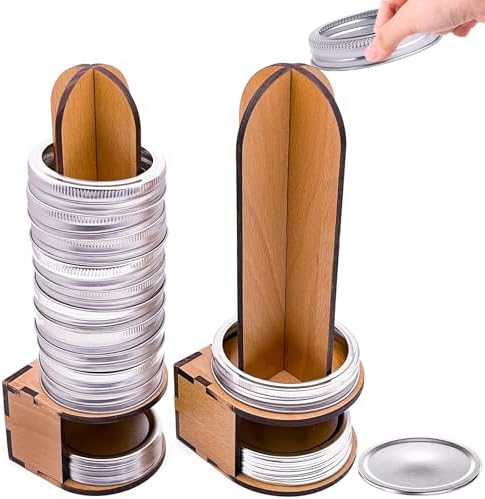 Mason Jar Lid Organizer Wood Storage for Canning Lids and Rings